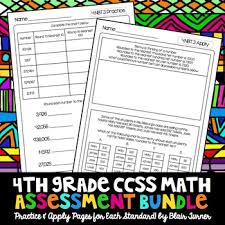 4th Grade Common Core Math Assessments All Standards Bundle Common Core Math Assessments Math Assessment Common Core Math