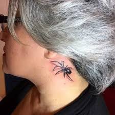 Kulak Arkasi Orumcek Dovmesi Behind Ear Spider Tattoo Kulak Arkasi Dovmeler Kulak Dovme