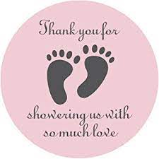 Amazon Com Twice Blessed Baby Shower Home Kitchen Baby Shower Party Favors Girl Baby Shower Stickers Girl Baby Shower Party