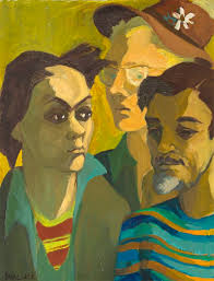 A Group Portrait of Jan Rabie, Sonnie Krige and an Unknown Sitter by  Marjorie Wallace