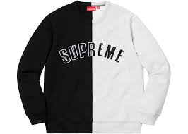 Black And White Sweatshirt For Girls Supreme Split Crewneck Sweatshirt Black In 2020 Supreme Clothing Menswear Supreme Clothing Supreme Sweatshirt