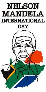 Nelson Mandela International Day. Stock vector illustration. Contour  portrait of a serious man against the background of the flag and the  outline of South Africa. Rights, strength, victory, equality 25361498  Vector Art