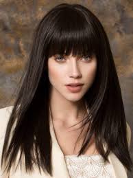 Compared with the light blond hair, black hair will show more glamorous and radiant for women. Black Straight Hair Wig With Bangs Ladies Wigs Sale Australia P4