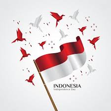 The Red And White Flag The Indonesian National Flag Flying With Origami Birds Red And White Flag Independence Day Greetings White Flag