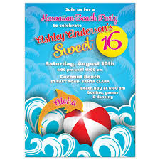 For girls who love to get lost in films and love going to the beach theme birthday party. Hawaiian Beach Sweet 16 Birthday Invitation