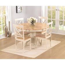 Ashley Oak Cream Dining Table 4 Chairs A Beautiful Blend Of Style And Functionality Round Pedestal Dining Shabby Chic Dining Tables Round Dining Room Sets