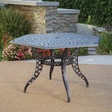 The large hexagon patio table comfortably placed 12 adults. Outdoor Black Sand Cast Aluminum Hexagon Table Nh015692 Noble House Furniture