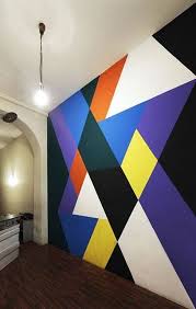 20 Color Wall Graphic Design Are Dizzying But Still Cool Geometric Wall Paint Wall Paint Designs Wall Paint Patterns