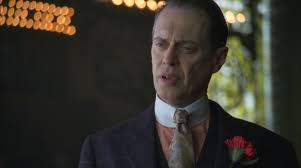 This camel wool fabric boasts a navy blue color. Nucky Thompson S Charcoal Brown Windowpane Suit Bamf Style
