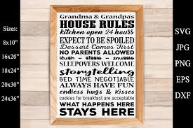 Download Grandma And Grandpas House Rules Camp Rules Svg Grandparents 419761 Cut Files Design Bundles