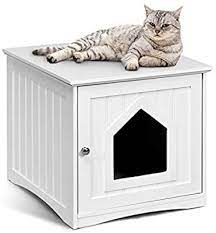 Amazon Com Tangkula Nightstand Pet House Decorative Cat House Cat Home Nightstand Litter Box Furniture Indoor P Litter Box Furniture Pet Crate Indoor Pets