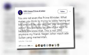 Wisma persekutuan, blok a, tingkat 3, jabatan tenaga kerja negeri johor (9,369.80 mi) johor bahru, johor, malaysia, 80000. Komplot Jatuhkan Mb Selepas Perak Kini Johor