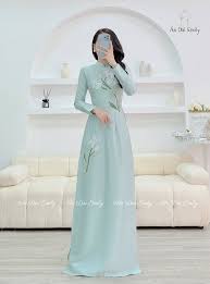 Lụa Kết Hoa Lily Mint Lily Flowers With Crystals Pre Made Vietnamese Long  Dress Ao Dài Việt Ao Dài Cô Dâu Bridemaids No Pantsnn011 - Etsy