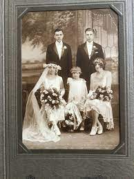 Vtg Cabinet Card 1920 S Wedding Photo Passaic Nj Bride Groom Maids Gorgeous Ebay Perfect Wedding Vintage Wedding Wedding