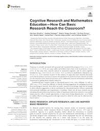 See examples and how it differs from applied research. Pdf Cognitive Research And Mathematics Education How Can Basic Research Reach The Classroom