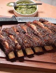 Smoked Beef Back Ribs With Chimichurri Sauce Whether I Cook These On An Offset Smoker Or A Big Green Egg Beef Back Ribs Smoked Food Recipes Beef Ribs Recipe