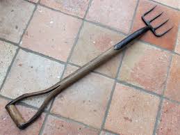 Tiny Ladies Garden Or Border Fork English Early 20c Ash And Steel D Handle Stamped Brades 773 Made In Englan Old Garden Tools Garden Tools Gardening Gear