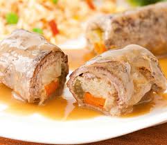 Bacon, mustard, onions, pickles and spices are hidden away in the beef. Slow Cooker Sauerkraut Stuffed Beef Rouladen Recipe Recipe