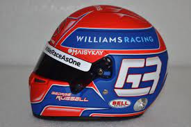 George russell 2021 monaco grand prix helmet George Russell Williams Mercedes Helmet 2021 Season Bell Helmet 2021 Season Frisianmodelcarshop Formula Racing Bell Mini Helmets