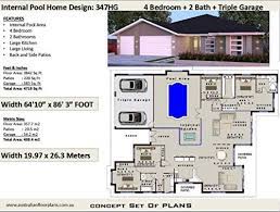 The beautiful house offers double garage, main floor laundry. 4 Bedroom House Plan With Internal Pool And Triple Garage Concept House Plans Concept Plan Includes Detailed Floor Plan And Elevation Plans English Edition Ebook Morris Chris Designs Australian Amazon De