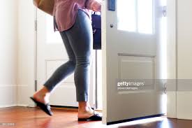 Woman Carrying Walking Out From Door Types Of Loans Stock Photos Women