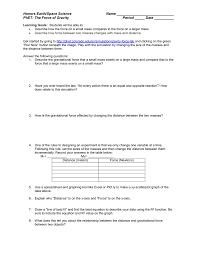 Forces and motion phet simulation lab answer keyrar worksheet 4.7 (answer key) 1. Gravity And Orbital Motion Ehs