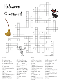 Halloween Crossword Puzzles To Print Halloween Crossword Puzzles Halloween Puzzles Halloween Worksheets