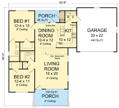 Plan 52208wm Two Bedroom Starter Home Plan Starter Home Plans Bedroom House Plans Cottage House Plans