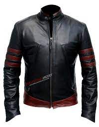 Xmen Origins Wolverine Hugh Jackman Black And Red Leather Jacket Cool Jackets For Men Leather Jacket Jackets