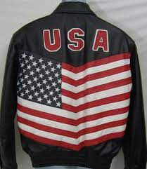 Black Genuine Leather Usa American Flag Motorcycle Bomber Jacket Size Small Usa Flightbombermotorcycle Usa Leather Mens Jackets Jackets