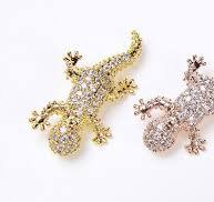 Gecko Charm, Micro Pave Gecko, Lizard Charm, Lizard Necklace ...