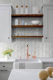 Farmhouse style stems from, well, farmhouses. White Modern Marble Chevron Backsplash Tile Backsplash Com