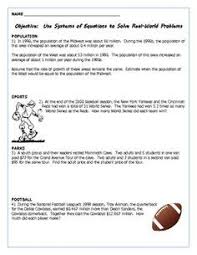 Systems Of Equations Real Life Problems Systems Of Equations Equations Teaching Algebra