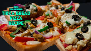 Tikka Bread Pizza Recipe Without Oven In Urdu Hindi By Desi Foodaholic Delicious Pizza Recipes Food Lover