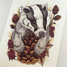 Traditional Badger Tatto Badger Tattoo Animal Tattoos Nature Tattoo Sleeve