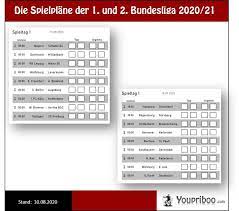 Der spielplan der deutschen fussball bundesliga 2020/2021 → spiele, termine und die besten wettquoten der sportwetten buchmacher. Bundesligaspielplan 2020 21 Der 1 Und 2 Bundesliga Zum Download Pdf Bundesliga Spielplan Spielplan Bundesliga