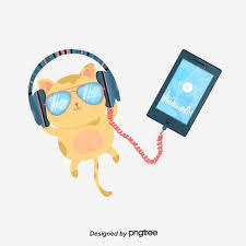 Cute Kitty Headphone Player Listens To Music In 2020 Cute Clipart Music Clipart Animal Clipart