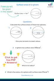 Surface Area Of A Sphere Worksheet Studying Math Mathematics Gcse Math