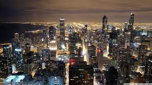 Hd Beautiful Chicago Skyline At Night Wallpaper Chicago At Night Skyline Chicago Restaurants Best
