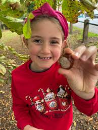 Attempting the Christmas photo trend. She was very confused why I wanted  her head in the hole 😂