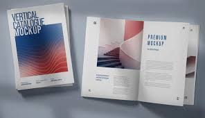 Vertical Catalogue Magazine Moc Up In 2020 Mockup Design Mockup Design Template