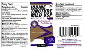 Help us improve this entry. Humco Iodine Ticture Mild Usp