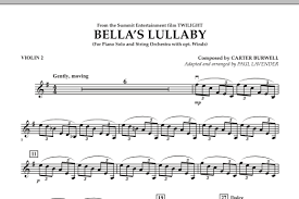 Concert band sheet music book by carter burwell: Paul Lavender Bella S Lullaby From Twilight Violin 2 Sheet Music Download Pdf Score 280889