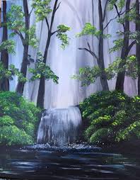 Spring Melt Down By Ward Parker Paint Nite Paintings Waterfall Paintings Night Painting Canvas Art