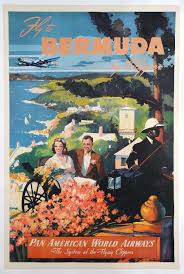 Fly To Bermuda By Clipper A Vintage Pan American World Airways Poster Lushergallery Com Poster Afbeeldingen Zeppelin