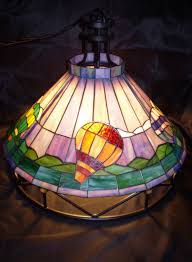 Vtg Hot Air Balloon Stain Glass Ceiling Light Fixture Wrought Iron Applebee S Stained Glass Ceiling Lights Glass Ceiling Lights Ceiling Lights