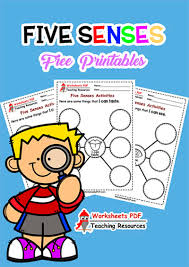 five senses for kids worksheet printables