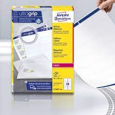Les autocollants adhèrent bien sans s?enlèvent sans laisser de traces ni de résidus. Weisse Ultragrip Etiketten Avery Zweckform