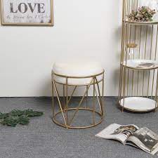 Velvet dressing table chair stools dining chairs bedroom room with armrests. Nordic Dressing Stool Gold Dressing Table Chair Fitting Room Bedroom Creative Iron Art Modern Simple Small Round Stool Shopee Malaysia
