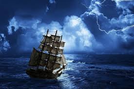 Concept artist and illustrator stephan martiniere has released several concept art pieces that he created for 300: Amazon Com Aoke Art Ghost Ship Sea Night Thunder Creepy Nature Landscape Clouds Ghost Ship The Sea At Night Print On Canvas 35x24inch Unframed Posters Prints